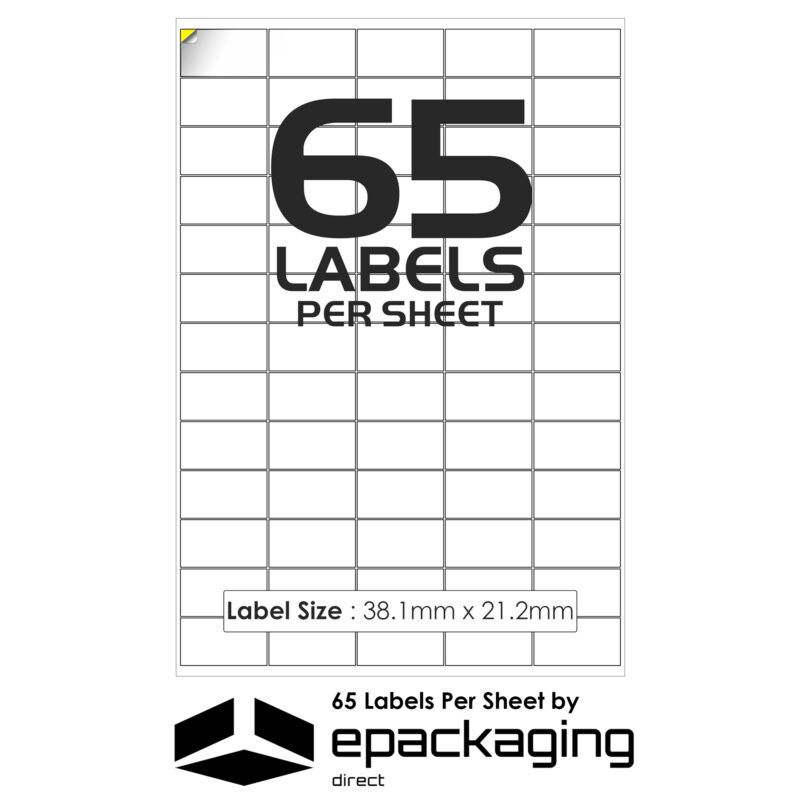 65 labels per sheet address label