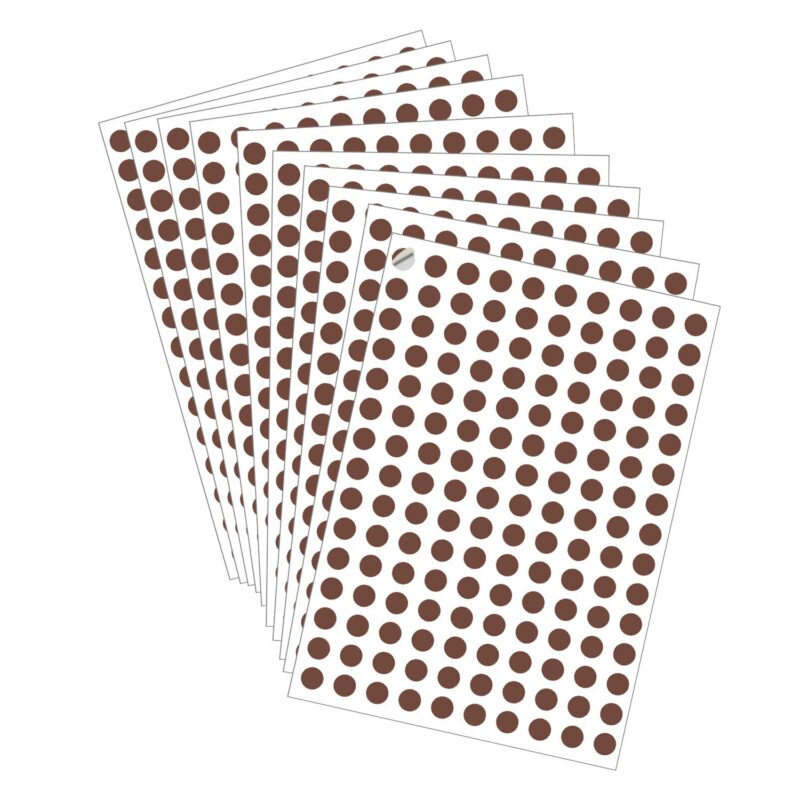 Brown dot stickers