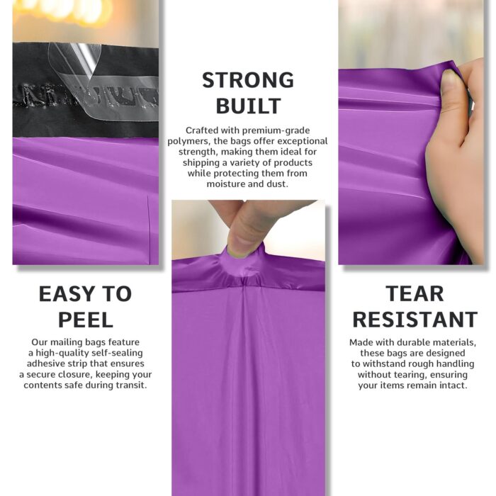 Mixed Size Multi Pack Color Mailing Bags, Self Seal 4 Size Strong Waterproof Poly Plastic Envelopes for Parcels, Packaging, Small, Medium, Large Mail, Shipping Delivery Bags - Image 3