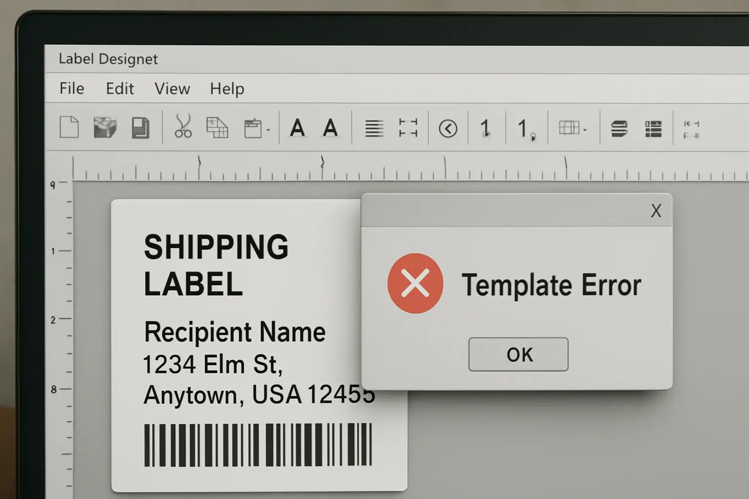 label software error
