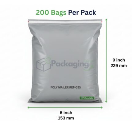 Grey Mailing Bags 6x9" inch (153x229mm) 200 Bags Per Pack