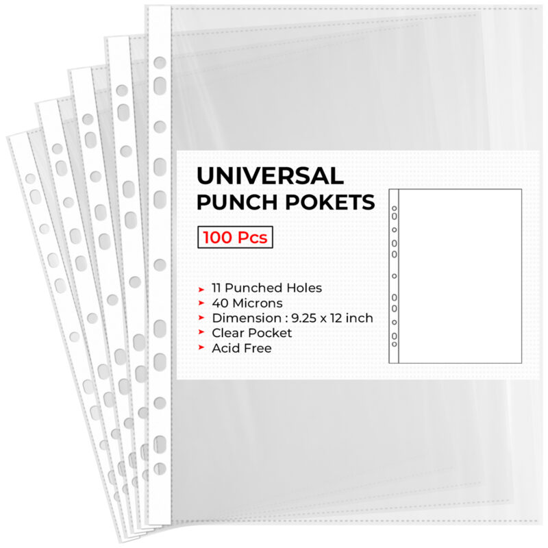 A4 Plastic Value Punched Punch Pockets